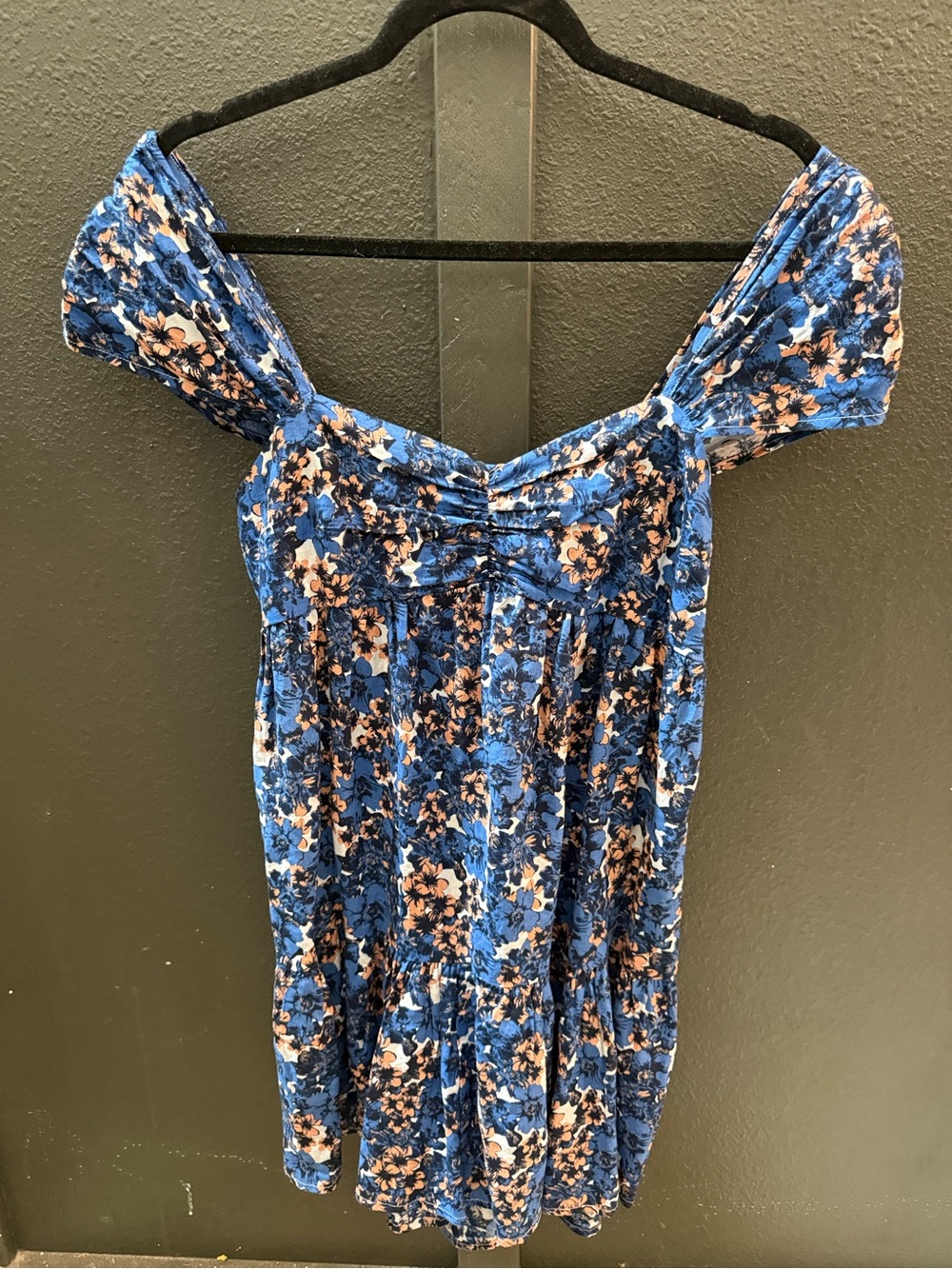 Free People Blue Floral Asymmetrical Dress